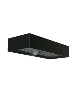 Applique nera 6w con pannello solare e sensore movimento, 9,7x23x4,27 cm Spedizione Espresso