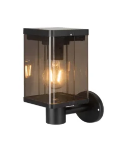 Applique solare da esterno nero 3000k ip44, 12x12x26 cm Affare