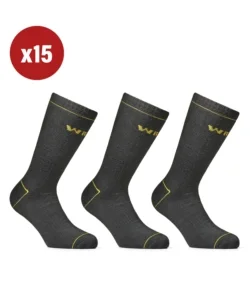 Compra Online 15 paia calza corta invernale da lavoro anti-infortunistica "wrk06" colore nero, tg 39/42 - wrk