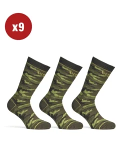 9 paia calza corta invernale da lavoro anti-infortunistica "wrk06" colore mimetico, tg 39/42 - wrk Pagamento Sicuro