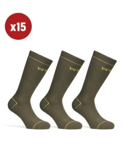 15 paia calza corta invernale da lavoro anti-infortunistica "wrk06" colore verde militare, tg 43/46 - wrk Sconto