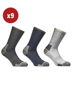 9 paia calza corta da lavoro anti-infortunistica "wrk05" colore assortito, tg 43/46 - wrk Direttamente Dal Produttore