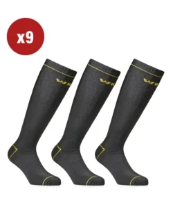 Acquista Ora 9 paia calza lunga invernale da lavoro anti-infortunistica "wrk08" colore nero, tg 39/42 - wrk