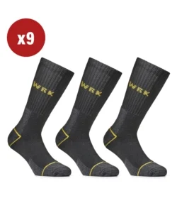 9 paia calza corta da lavoro anti-infortunistica "wrk01" colore nero, tg 39/42 - wrk Prezzo Scontato