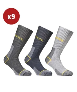 Compra Oggi Stesso 9 paia calza corta da lavoro anti-infortunistica "wrk01" colore assortito, tg 43/46 - wrk