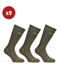 Subito Disponibile 9 paia calza corta invernale da lavoro anti-infortunistica "wrk06" colore verde militare, tg 43/46 - wrk