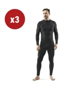 3 pezzi maglia tecnica "wrk302" nera con collo a lupetto, tg l/xl - wrk Offerta