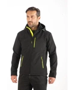 Giacca da lavoro soft shell wrk "wrk502" colore nero con cappuccio, tg xl Ultimissimo Modello