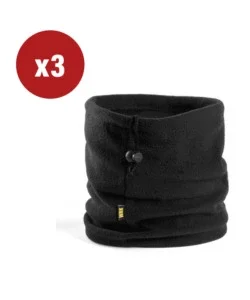 Spedizione Espresso 3 pezzi scaldacollo termico "wrk102" in pile colore nero, tg unica