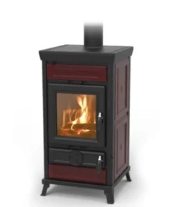 Stufa a legna thermorossi "ilaria" in maiolica bordeaux 10,8 kw Promo Stagionale