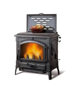 Direttamente Dal Produttore Stufa a legna la nordica + extraflame "isotta evo" piastra con cerchi nero 11,9 kw