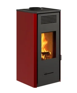Bestseller Stufa a legna ventilata invicta "senales" rosso 8,4 kw