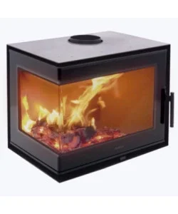 Spedizione Espresso Inserto a legna angolare panadero "hogar izq" antracite 5,9 kw