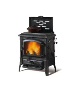 Stufa a legna la nordica + extraflame "isetta" piastra con cerchi nero 7,3 kw Più Venduto