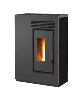 Stufa a pellet slim ventilata caris "fiore" nero 5,0 kw - staffa a muro inclusa Nuovo Arrivo
