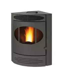 Stufa a pellet angolare ventilata caris "gemma" grigio 10,5 kw Compra Oggi Stesso