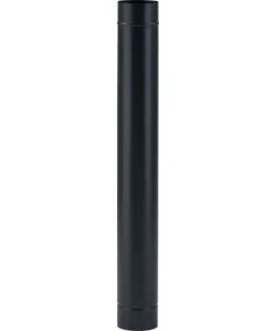 Tubo dritto ala smalbo in acciaio smaltato verniciato nero opaco, 12x25 cm Ultimissimo Modello