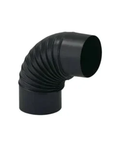 Tubo curva 90° ala in acciaio smaltato verniciato nero opaco, diametro 15 cm Vendita Finale