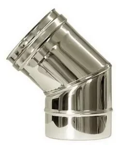 Tubo curva 45° parete doppia inox, dn 80/130 Direttamente Dal Produttore