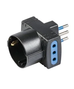 Adattatore multiplo poly pool spina e 2 prese 10 a e 1 presa standard tedesco, colore nero Super Prezzo