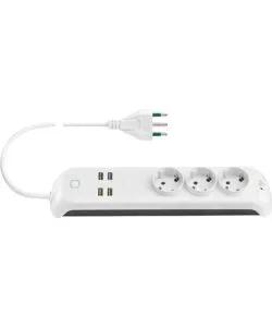 A Buon Prezzo Multipresa smart wifi, compatibile con alexa e google home, 3 uscite schuko, 4 usb a, spina 16a, controllo vocale o remoto con app view - vimar