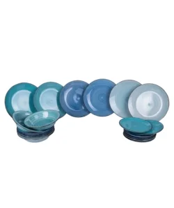 Acquista Ora Servizio piatti "baita acuqa " in gress sfumature di blu, 6 pezzi