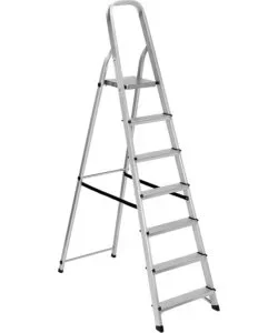 Ultimissimo Modello Scala alluminio essenza "everest" con 7 gradini e portata massima 150 kg 120x49x193 cm