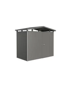 Acquista Ora Casetta da giardino biohort "panorama p1" in acciaio zincato colore grigio quarzo metallizzato con porta battente semplice 273x158x227 cm - cod. 18020