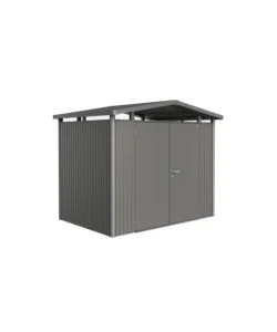 Affare Casetta da giardino biohort "panorama p2" in acciaio zincato colore grigio quarzo metallizzato con porta battente doppio 273x198x227 cm - cod. 18039
