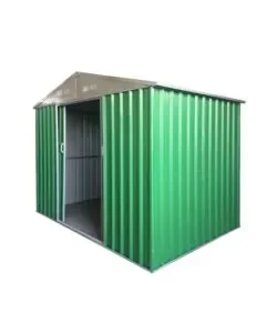 Affare Casetta da esterno in lamiera zincata domus "s" verde con porte scorrevoli 187x131x194 cm