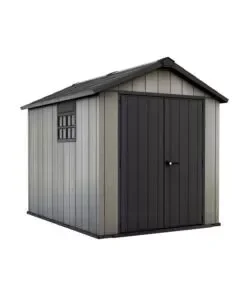 Ultimissimo Modello Casetta da giardino keter "oakland 759" in duotech colore grigio con porta battente doppia 229x287x242 cm