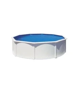 Ultimissimo Modello Piscina fuori terra rotonda gre "fidji" in acciaio bianco 460x460x120 - cod. kit460eco