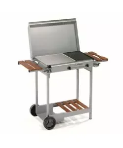 Barbecue a gas ompagrill "4068" con plancha doppia 2 bruciatori 114x47x86 cm Popolare