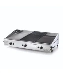 Barbecue a gas ompagrill con plancha tripla 3 bruciatori 83x44x21,5 cm Ultime Pezzi