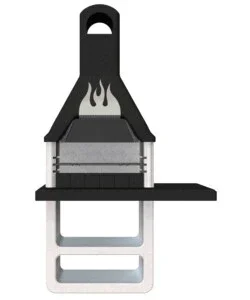 Barbecue a legna o carbonella in calcestruzzo sarom fuoco "prometeo" 125x64x215,5 cm Offerta Del Giorno