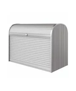 Baule da esterno a serrande impermeabile biohort "storemax 190" in acciaio zincato argento metallizzato 2080 lt 190x97x136 cm - cod. 72020 Nuova Collezione
