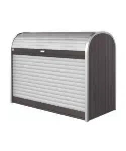 Baule da esterno a serrande impermeabile biohort "storemax 160" in acciaio zincato grigio scuro metallizzato 1200 lt 163x78x120 cm - cod. 73010 Must-Have