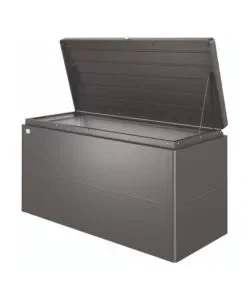 Ultimissimo Modello Baule da esterno impermeabile biohort "loungebox 160" in acciaio zincato grigio scuro metallizzato 850 lt 160x70x83,5 cm - cod. 65065