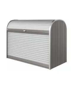 Baule da esterno a serrande impermeabile biohort "storemax 190" in acciaio zincato grigio quarzo metallizzato 2080 lt 190x97x136 cm - cod. 70020 Ultime Pezzi