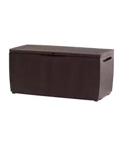 Affare Baule da esterno con ruote keter "capri" in resina marrone effetto rattan 305 lt 123x53,5x57 cm