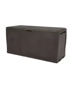 Baule da esterno con ruote keter "samoa" in resina marrone 270 lt 116x44,7x57 cm Acquista Ora