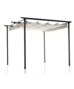 A Buon Prezzo Gazebo pergola da esterno retrattile "mykonos", colore antracite - 2,90x2,90x2,30 mt