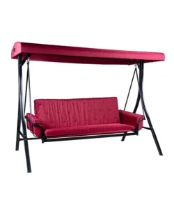 Ultima Occasione Dondolo da giardino 3 posti eurogarden "red passion" in acciaio e poliestere burgundy 240x130x182 cm