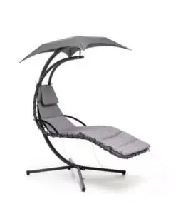 Amaca da giardino sospesa "playa" imbottita, colore grigio - 180x108x195 cm Sconto