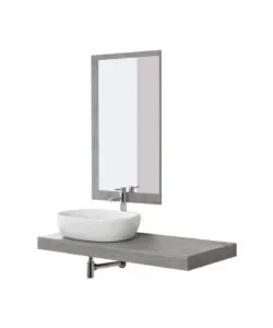 A Buon Prezzo Mobile bagno sospeso "shelf" finitura cemento, 120x50x8 cm