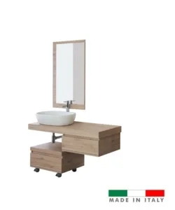 Vendita Finale Mobile bagno sospeso "shelf" rovere con cassetti, 120x50x8 cm