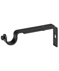 2 supporti 11-15 cm neri piattina per tubo tenda diametro 20 mm Nuova Collezione