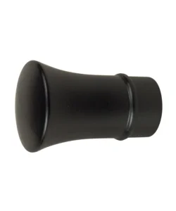 2 pomoli nero a tromba terminale per tubo tende diametro 20 mm Reso Gratuito