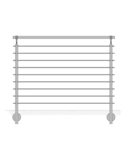 Ultime Pezzi Parapetto modulare certificato in acciaio inox aisi 304 con fissaggio a parete, 150 cm- kit completo b1