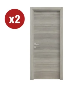 2 porte battenti da interno reversibili in rovere grigio, 70x210 cm Spedizione Espresso